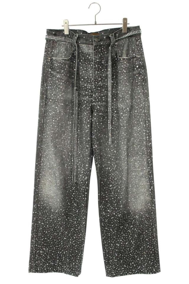 バースオブロイヤルチャイルド サイズ:XL  3D Printing Washed 20k Swarovski Diamond Boro ラインストーンウォッシュドデニムパンツ 中古 SB01