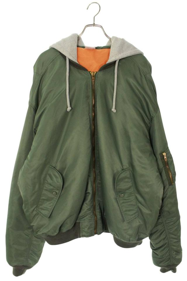 ヴェトモン サイズ:XS  16AW  MH17JA11 オーバーサイズフーデッドMA-1ジャケットブルゾン 中古 SS13