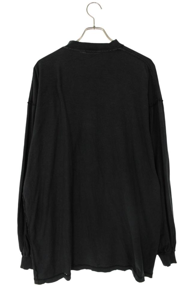 バレンシアガ サイズ:1 25SS 818141 TSVA2 ダメージ加工ロゴパッチ長袖