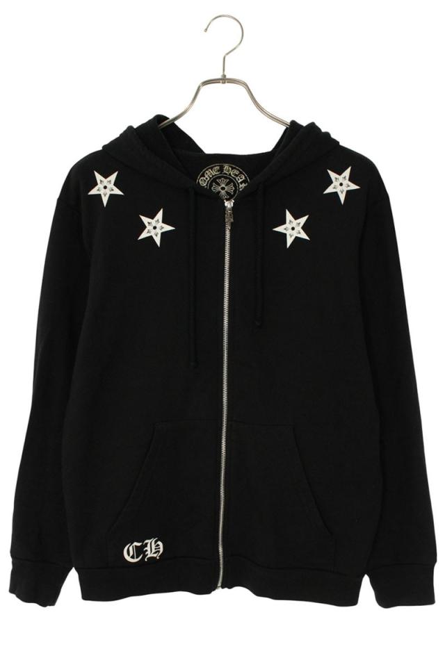 クロムハーツ サイズ:M  SWTSHRT HD ZIP バックスタープリントジップアップパーカー 中古 SS07