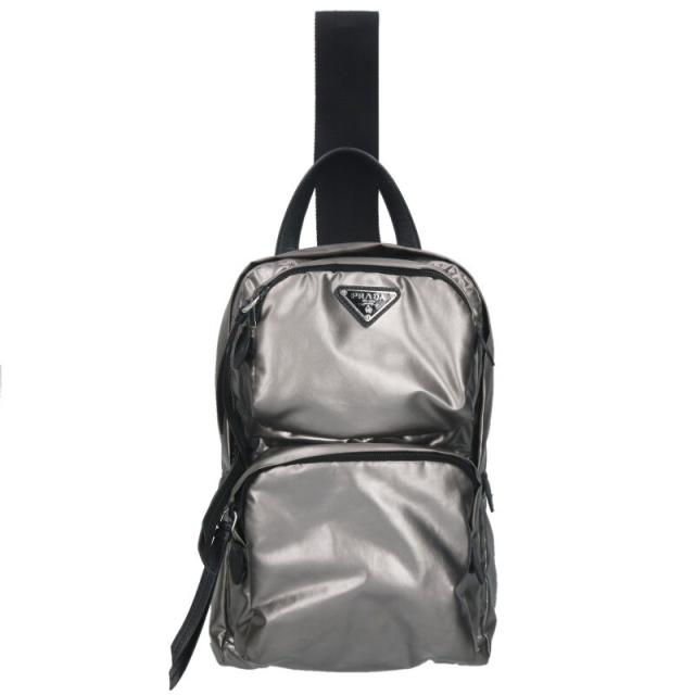 プラダ   1BZ026 三角ロゴプレートPVCナイロンボディーバッグ 中古 OM10