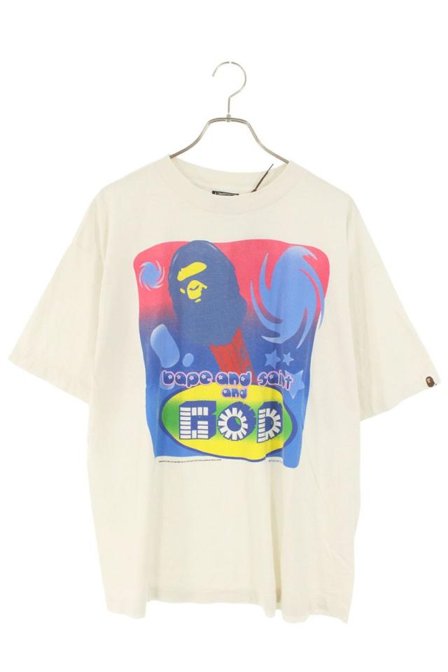 セントマイケル  アベイシングエイプ サイズ:L  SM-HR1-0000-C35 ゴッドベイププリントTシャツ 中古 SB01