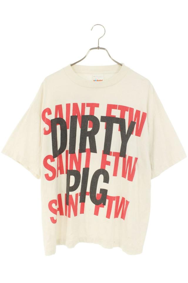 セントマイケル サイズ:L  SM-HR8-0000-021 DIRTY PIGプリントTシャツ 中古 SB01