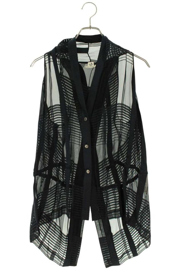 エルメス サイズ:42 コットンシルクノースリーブチェックノースリーブシャツ 中古 BS99