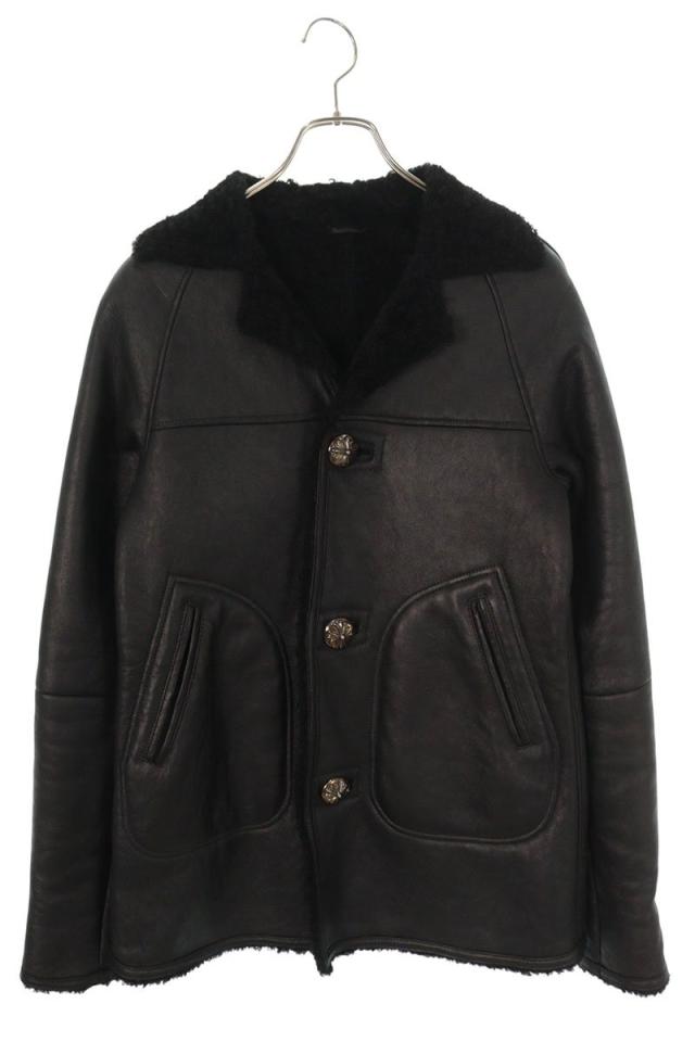 クロムハーツ サイズ:S  RNCH SHRLNG VJ ムートンレザーコート 中古 GZ11