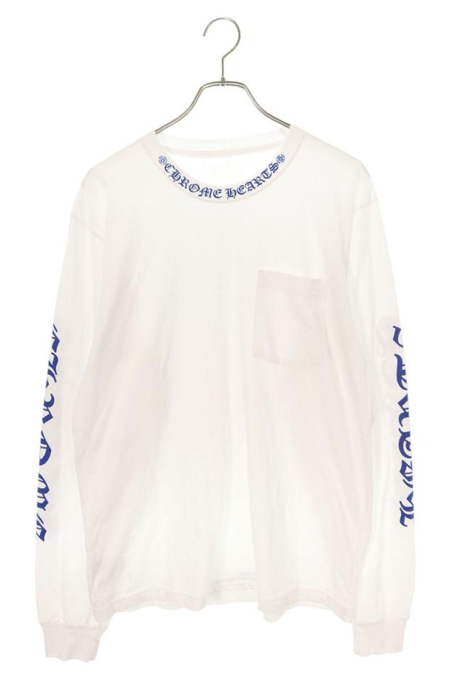 クロムハーツ サイズ:L CH L S 1 ネックロゴプリント長袖カットソー