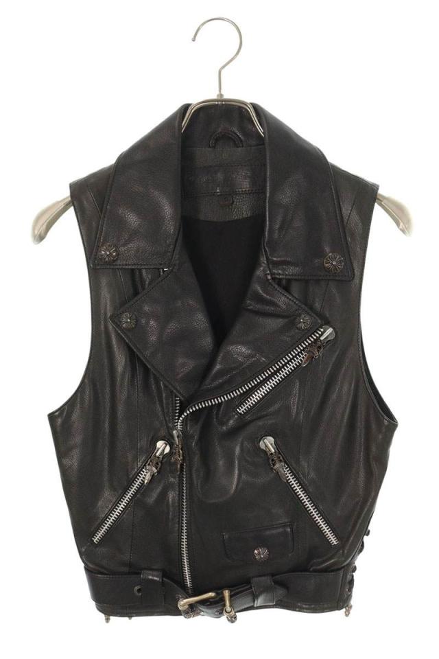 クロムハーツ サイズ:S  JJ DEAN JJディーン ダガージップライダースレザーベスト 中古 GZ11