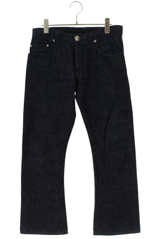 クロムハーツ サイズ:29インチ  DNM PANTS CRS BTN INDIGO クロスボタンフライウォッシュドデニムパンツ 中古 NO05