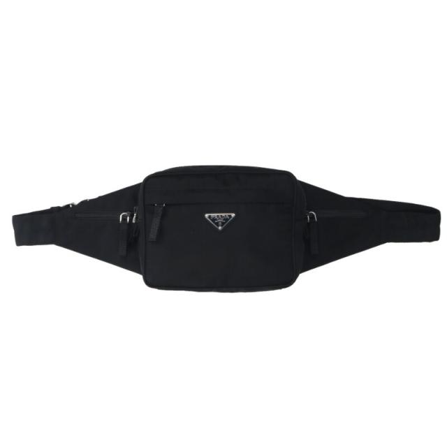 プラダ   NERO 2VL001 三角プレートナイロンウエストバッグ 中古 BS99