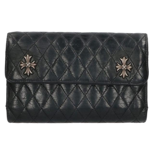 クロムハーツ   WAVE4 QLT 3SNP #4ウェーブキルティングレザーウォレット財布 中古 OK15