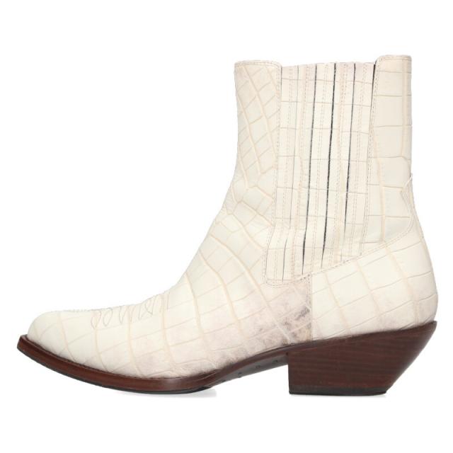 セリーヌ サイズ:40 レオンチェルシークロコダイルスタンプサイドゴアブーツ 中古 BS99