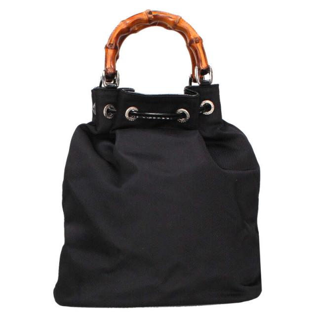 グッチ  バンブーハンドルナイロン巾着ショルダーバッグ 中古 BS99