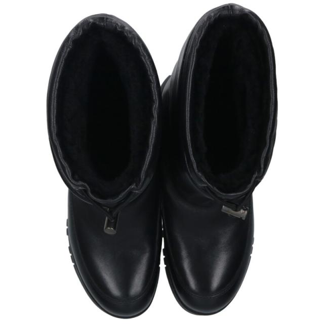 プラダ サイズ:37.5 三角プレートボアレザーブーツ 中古 BS99