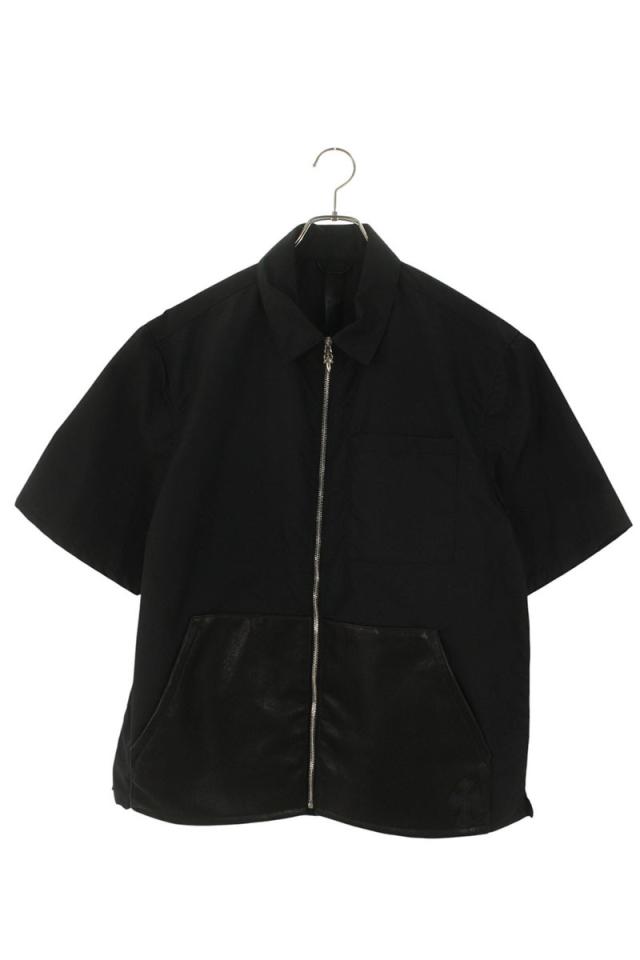 クロムハーツ サイズ:L  SEDATED カーペンターレザーポケットナイロンジップ半袖シャツ 中古 SJ02