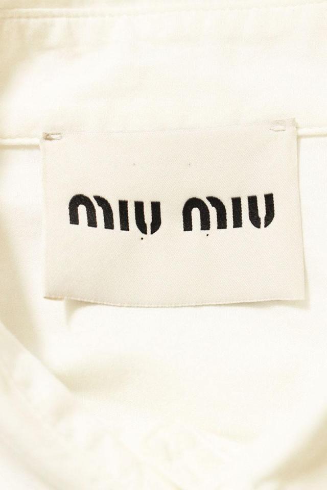 ミュウミュウ サイズ:40 DNA067 ロゴパッチコットン長袖シャツ 中古