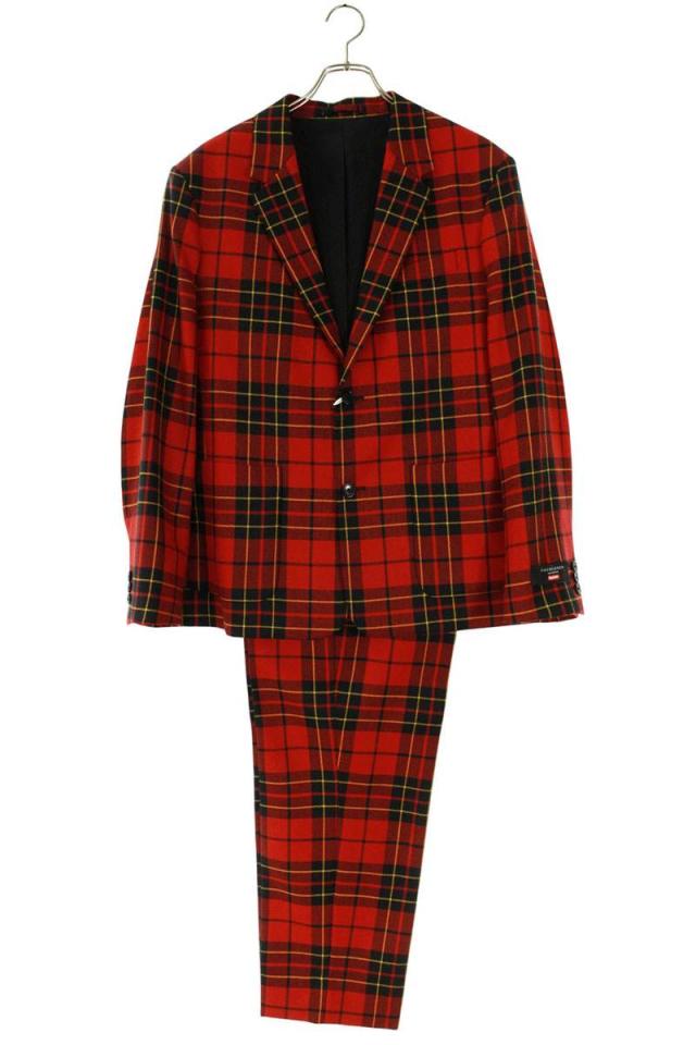 シュプリーム  ロキャロン サイズ:M/32  22SS  Lochcarron Tartan Wool Suit タータンチェックウールセットアップスーツ 中古 BS99