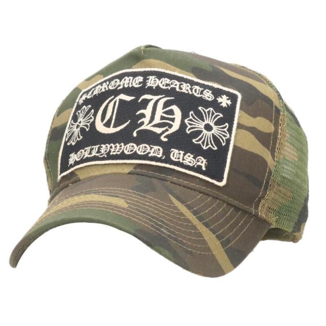 クロムハーツ サイズ:ONE SIZE  TRUCKER CAP トラッカーキャップ カモフラ柄CHパッチクロスボール付メッシュキャップ 中古 GZ11