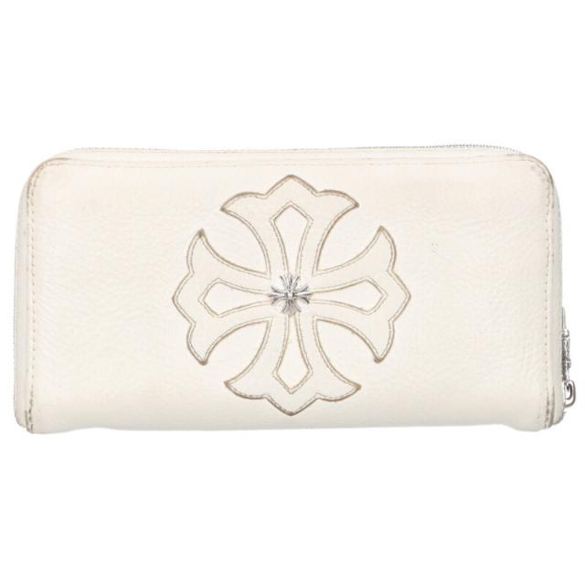 クロムハーツ   REC F ZIP CHプラスパッチ付きラウンドジップレザーウォレット財布 中古 OK15