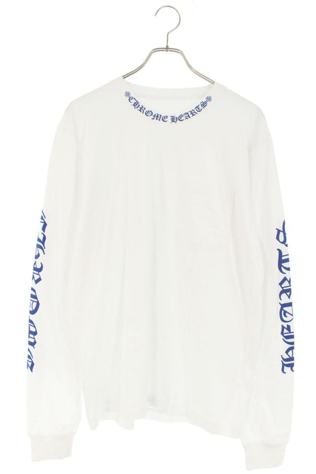 クロムハーツ サイズ:L CH L S 1 ネックロゴプリント長袖カットソー 中古 OS06