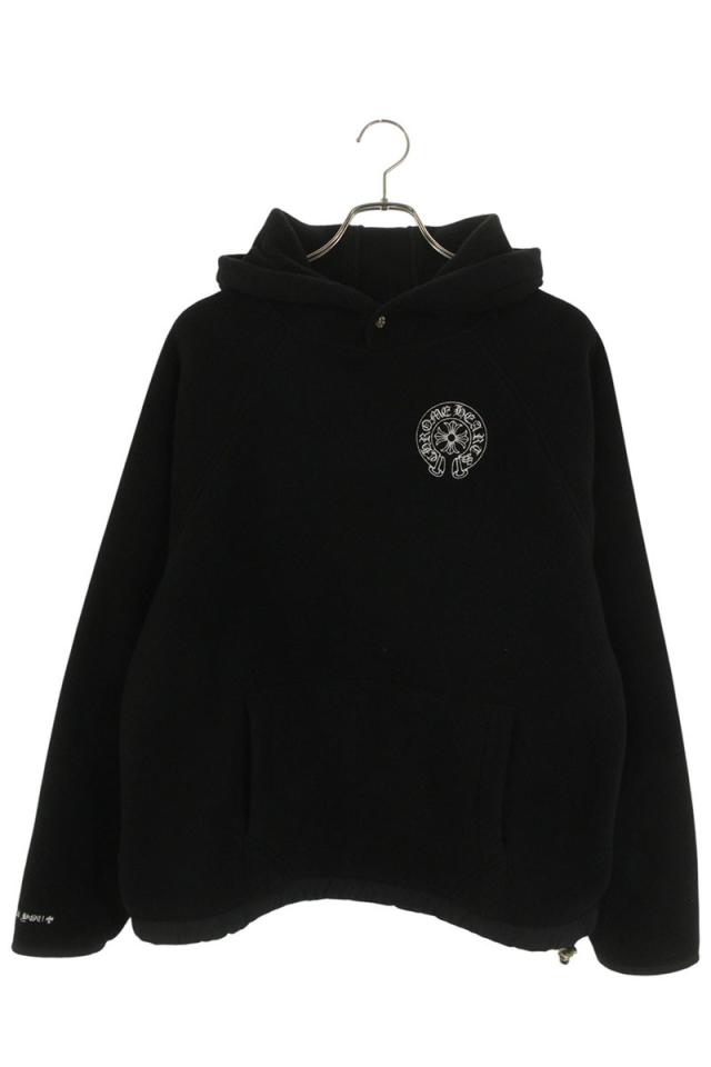 クロムハーツ サイズ:L  YNT U DETENT HDPL FLC クロスボールボタンプルオーバーフリースパーカー 中古 SJ02