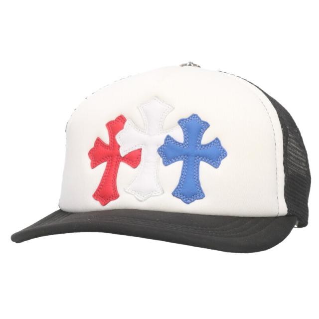 クロムハーツ サイズ:ONE SIZE  TRUCKER CAP トリプルクロス刺繍付きメッシュキャップ 中古 GZ11