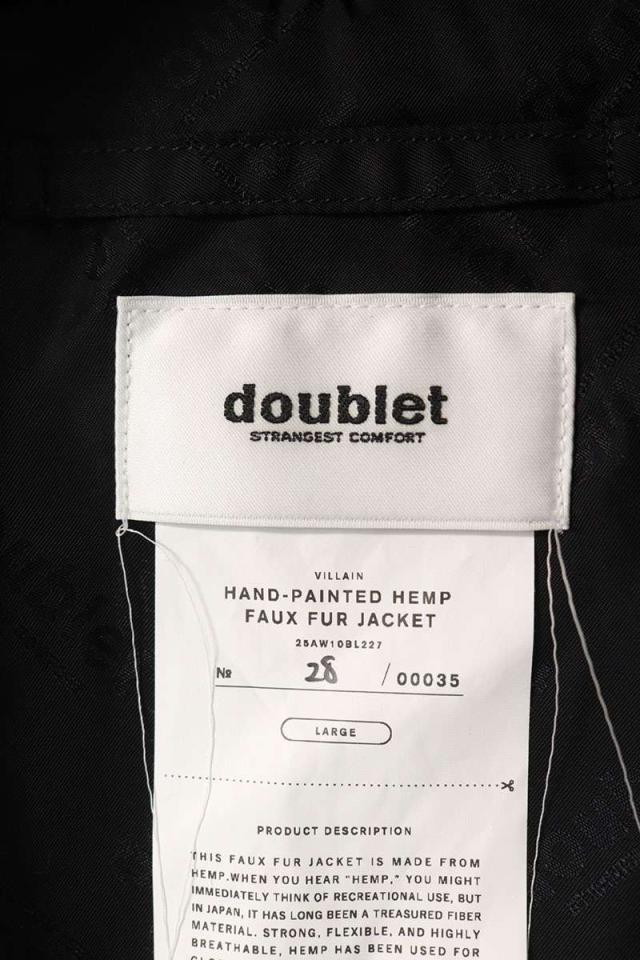 ダブレット サイズ:L 25AW10BL227 ハンドペイントフェイクファーコート