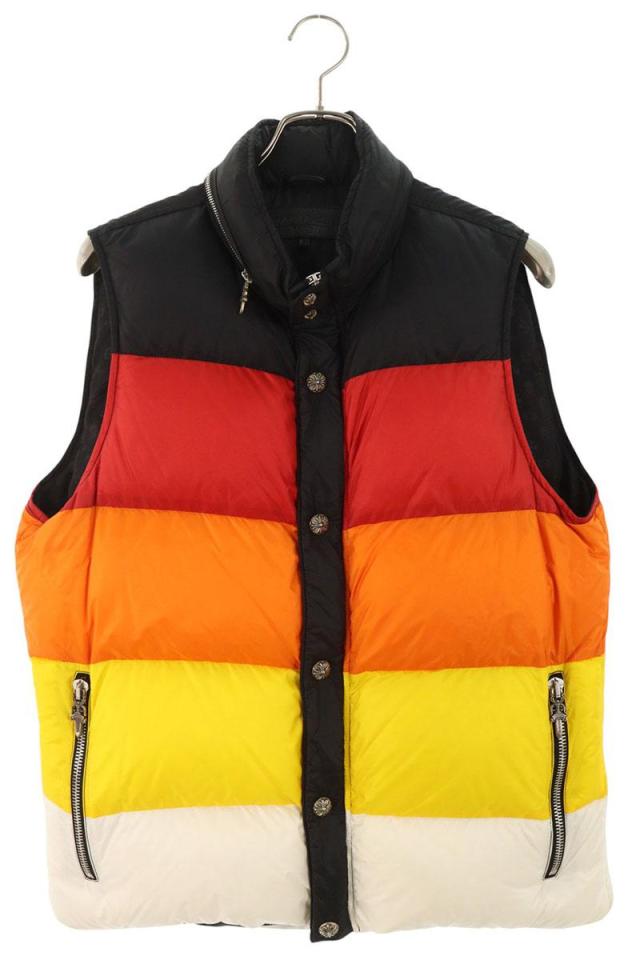クロムハーツ サイズ:L STIFF VEST スティッフ クロスボールボタンナイロンダウンベスト 中古 SJ02