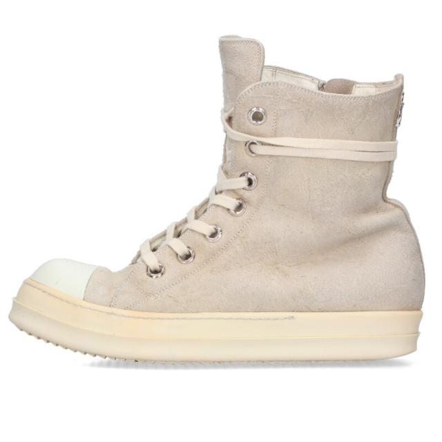 クロムハーツ サイズ:41.5 RAMONES シルバー装飾レザーハイカットスニーカー 中古 SJ02