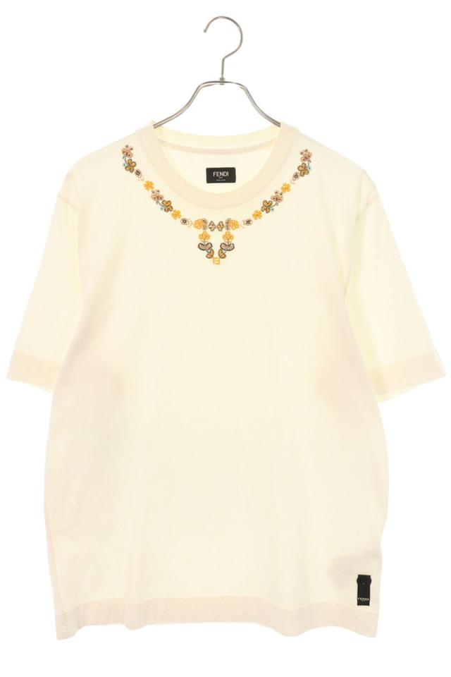 フェンディ サイズ:M  FY0936 AN1I ビーズ装飾Tシャツ 中古 BS99