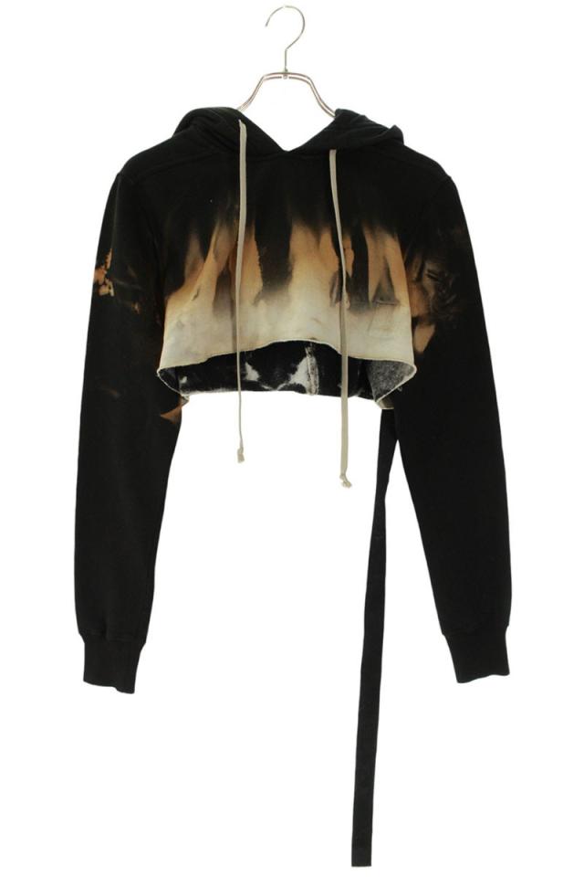 ダークシャドウ サイズ:M DS02D2222 FSUN CROPPED HOODIE ファイヤーパターンプリントクロップドパーカー 中古 SB01