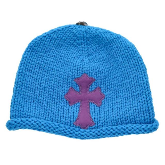 クロムハーツ   BEANIE CASH クロスパッチ付きカシミアビーニー帽子 中古 SJ02