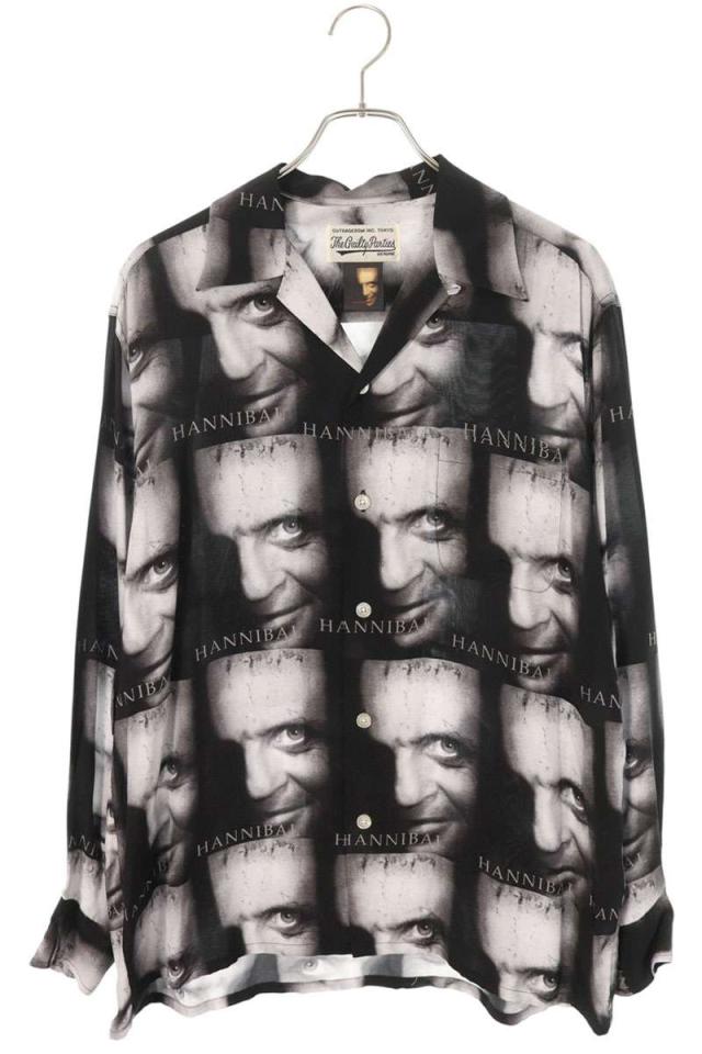 ワコマリア サイズ:M  HANNIBAL L S HAWAIIAN SHIRT ハンニバル総柄レーヨン長袖シャツ 中古 BS99