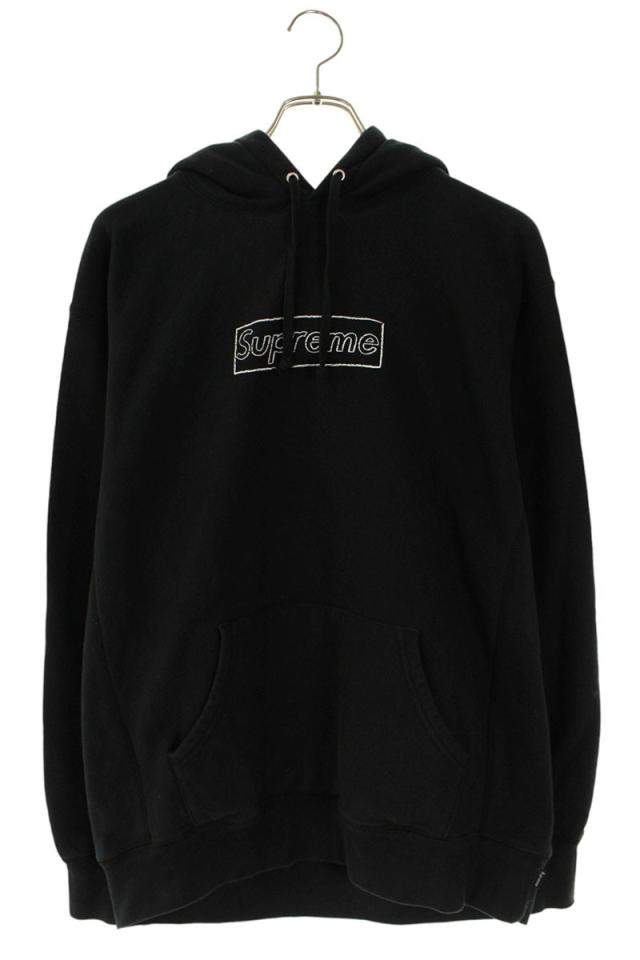 シュプリーム サイズ:M  21SS  KAWS Chalk Logo Hooded Sweatshirt カウズボックスロゴプルオーバーパーカー 中古 OM10