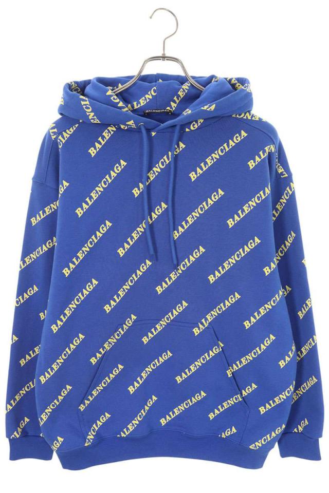 バレンシアガ サイズ:XS  600583 TIV71 ロゴ総柄パーカー 中古 BS99