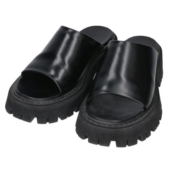 バレンシアガ サイズ:43  694906 Tractor Sandal 40MM トラクターレザーサンダル 中古 BS99