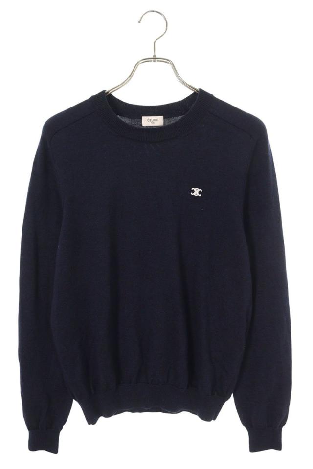 セリーヌ サイズ:S  24H80322U トリオンフ刺繍ウールニット 中古 OM10