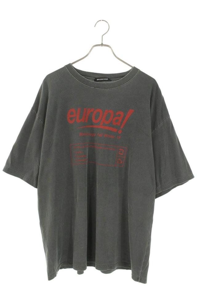 バレンシアガ サイズ:XS  18AW  535717 TAV04 europaプリントヴィンテージ加工Tシャツ 中古 BS99