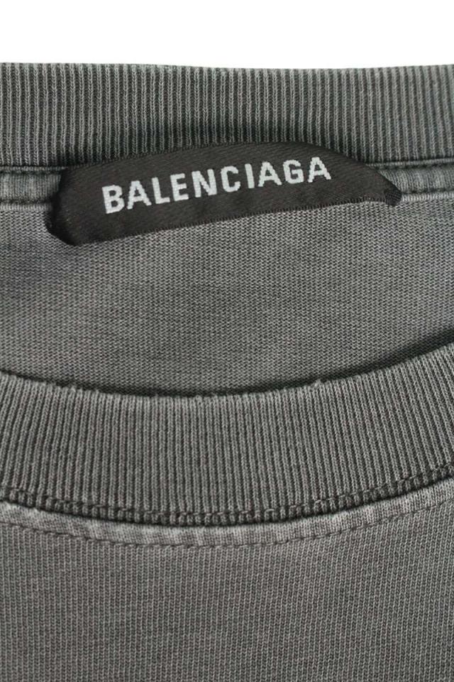 バレンシアガ サイズ:XS  18AW  535717 TAV04 europaプリントヴィンテージ加工Tシャツ 中古 BS99 バレンシアガ サイズ:XS 18AW 535717 TAV04 europaプリント