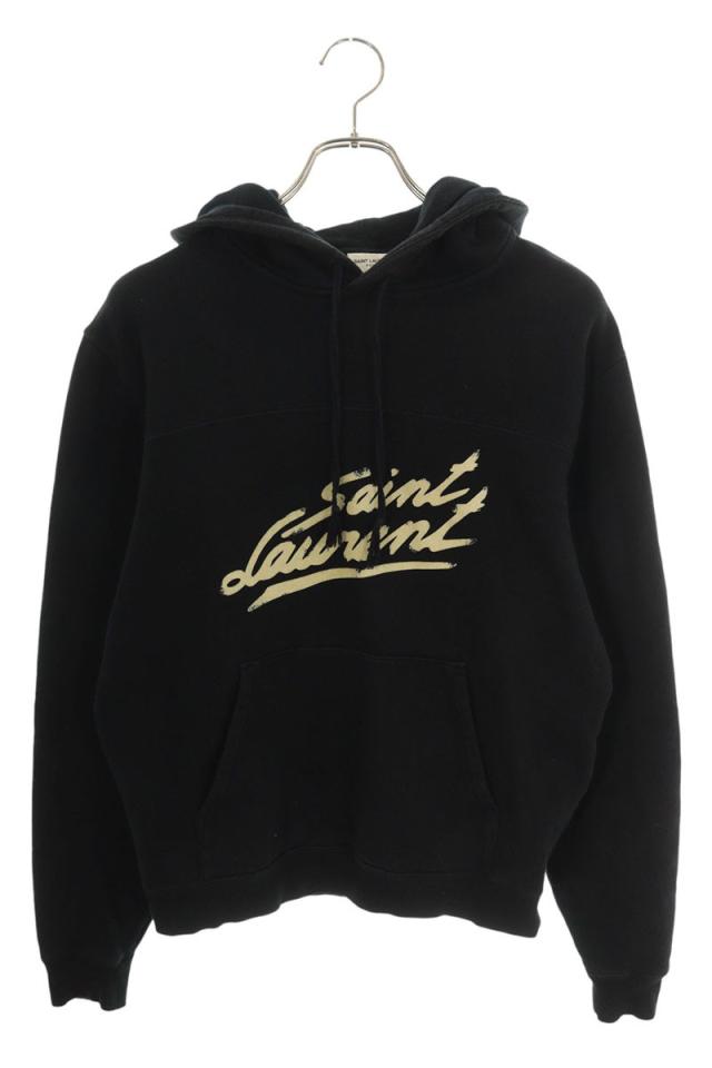 サンローランパリ サイズ:S  631086 YBVB2 フロントロゴプリントプルオーバーパーカー 中古 OM10