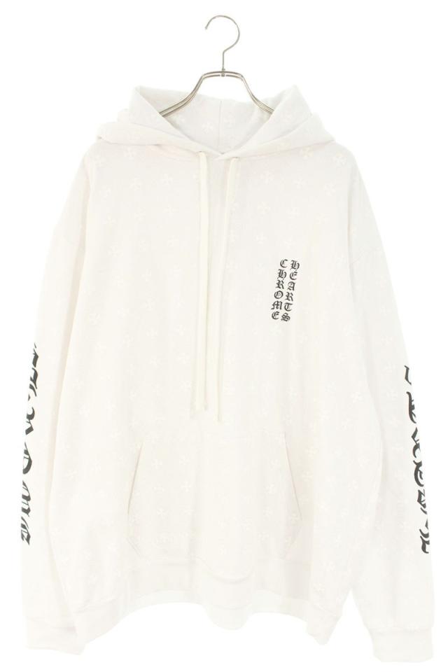 クロムハーツ サイズ:XXL  SWTSHRT HD ZIP CHプラス総柄バックホースシュープリントジップアップパーカー 中古 SS07