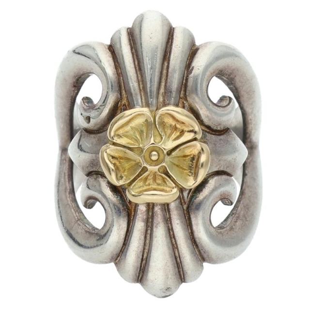 タディアンドキング サイズ:13号 キャストリングGPローズ付き シルバーリング 中古 BS99