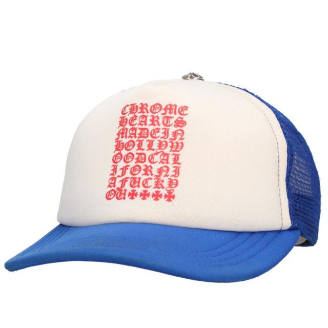 クロムハーツ サイズ:ONE SIZE  TRUCKER CAP トラッカーキャップ 英字プリントクロスボール付メッシュ帽子 中古 SS07