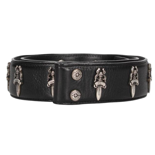クロムハーツ サイズ:32  STRAP No5 DGGR #5ダガーローデット レザーベルト 中古 SJ02