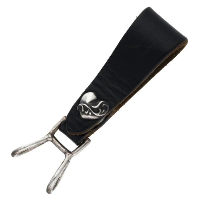 クロムハーツ   BELT LOOP ハートボールボタンレザーベルトループ 中古 NO05