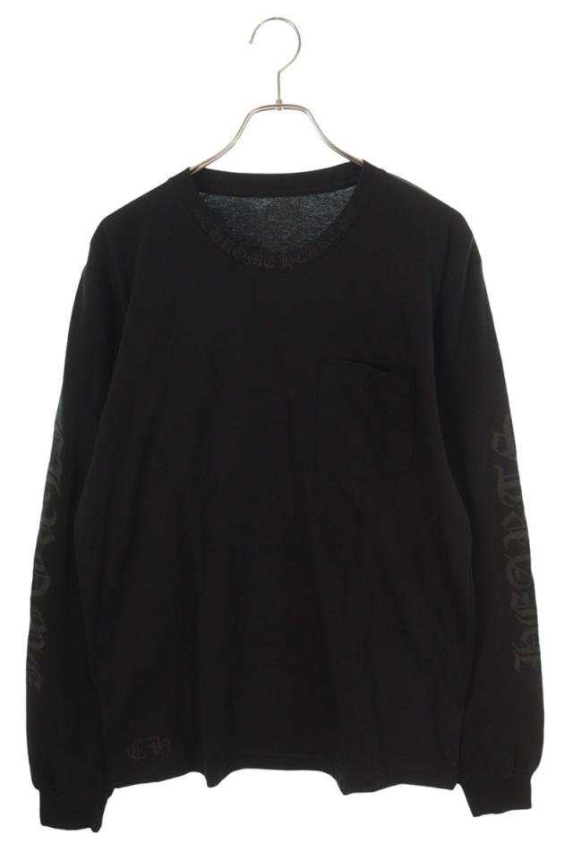 クロムハーツ サイズ:L  CH L S  1 ネックロゴアームプリント長袖カットソー 中古 FK04