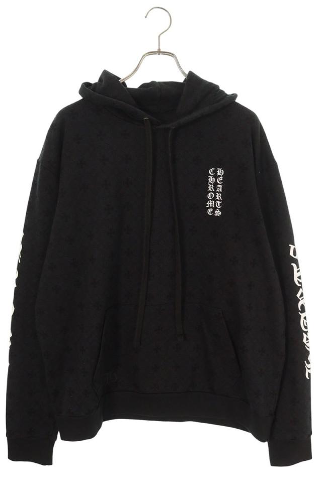 クロムハーツ サイズ:L SWTSHRT PLVR CHプラス総柄プルオーバーパーカー 中古 GZ11