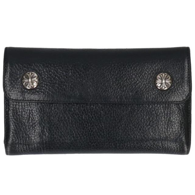 クロムハーツ   WAVE CROSS BALL ウェーブ クロスボールボタンレザー財布 中古 OS06