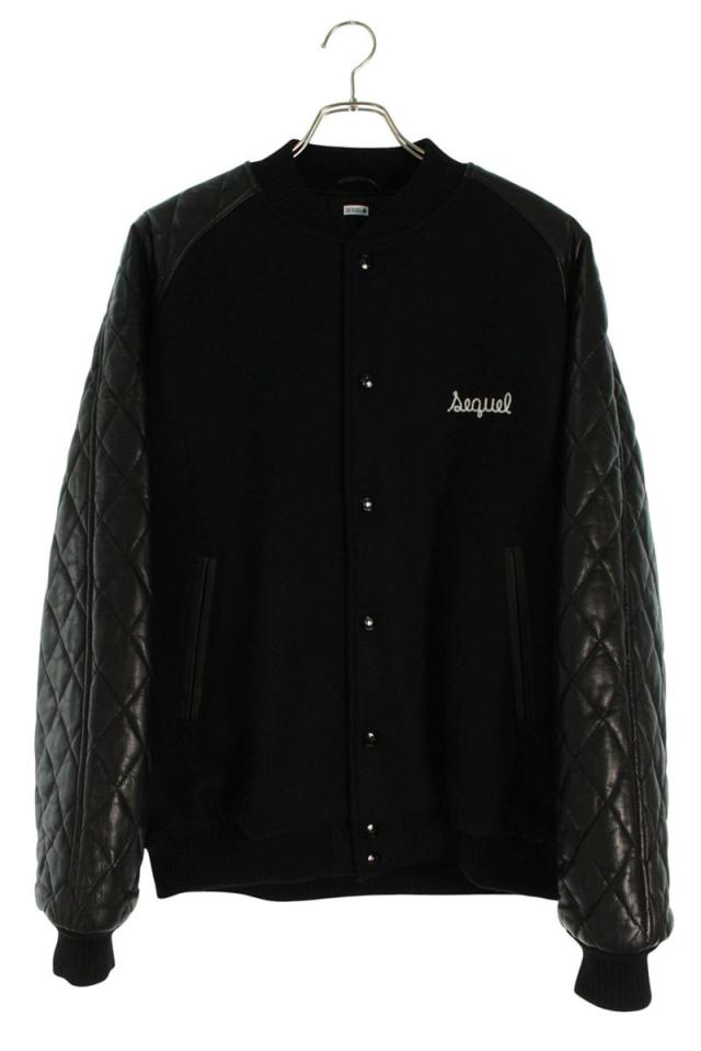 シークエル サイズ:L 袖レザーロゴ刺繍ブルゾン 中古 BS99