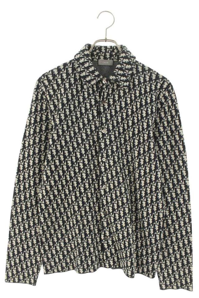 ディオール サイズ:XS  023M550AT099 オブリーク柄総柄ニット長袖シャツ 中古 SS13
