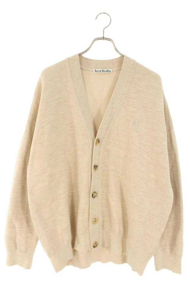 アクネストゥディオズ サイズ:M  FN-MN-KNIT000282 ロゴ刺繍コットンカーディガン 中古 SB01